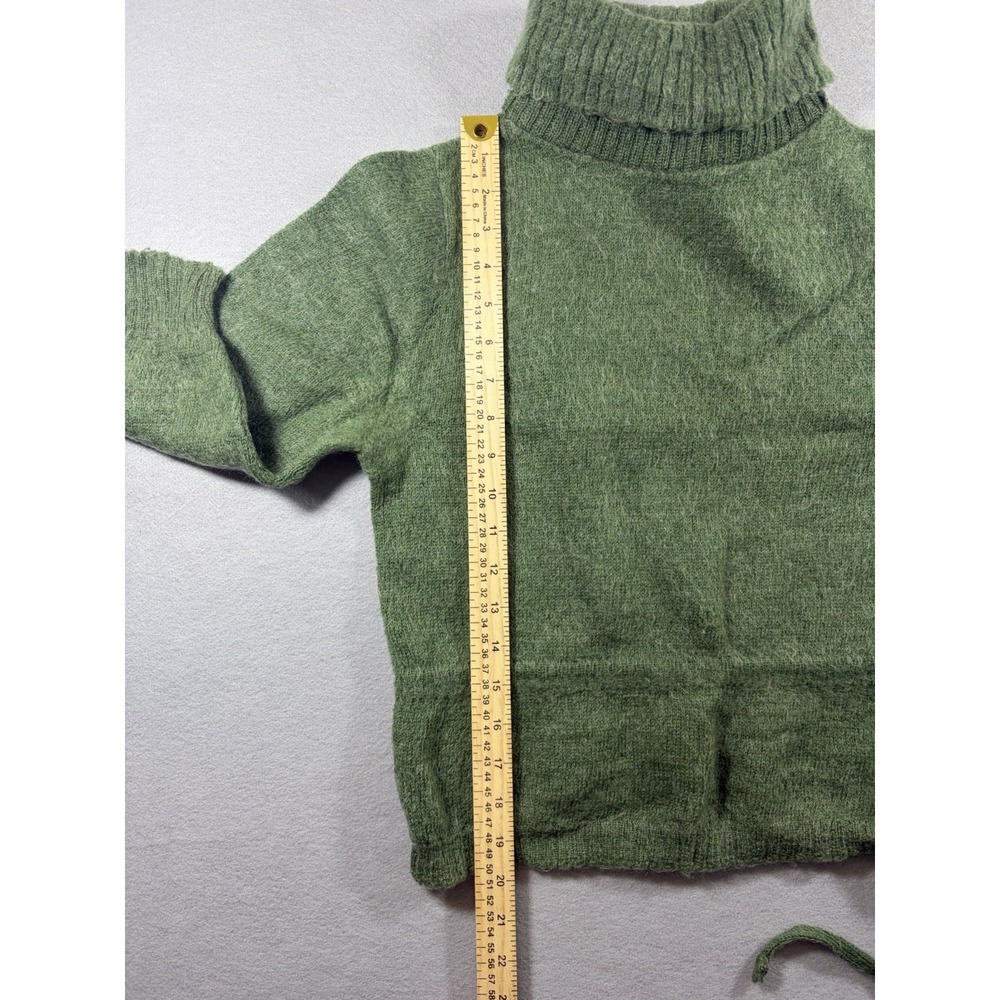 Vintage Medallion Women's Green Wool Kid Mohair Sweater Cottagecore Small - Picture 3 of 6